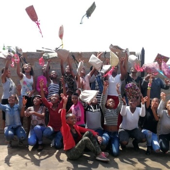 SAG Kit Distribution image showing Reya Gona Area Girls girls receiving 220 kits in Tembisa, South Africa on Sep 27, 2017