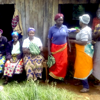 SAG Kit Distribution image showing Iriani Women girls receiving 20 kits in Kiganjo, Kenya on May 24, 2018