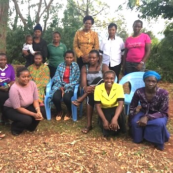 SAG Kit Distribution image showing Nyeri Small Business Ladies girls receiving 34 kits in Kabendera, Kenya on May 28, 2019