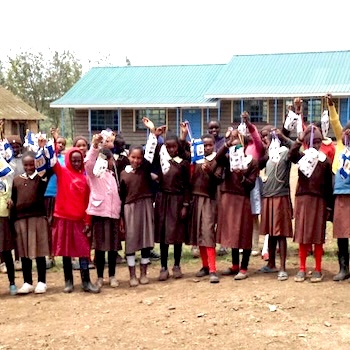 SAG Kit Distribution image showing Ramuria Primary School girls receiving 89 kits in Ramuria, Kenya on Jul 31, 2019
