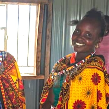 SAG Kit Distribution image showing Mara Camp girls receiving 6 kits in Maasai Mara, Kenya on Aug 15, 2019
