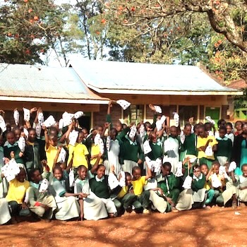 SAG Kit Distribution image showing Tambaya Primary School girls receiving 147 kits in Tambaya, Kenya on Sep 12, 2019