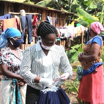 SAG Kit Distribution image showing Majengo Slums girls receiving 216 kits in Nyeri, Kenya on Apr 29, 2020