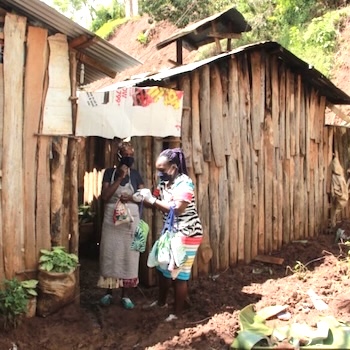 SAG Kit Distribution image showing Majengo Slums girls receiving 216 kits in Nyeri, Kenya on Apr 29, 2020