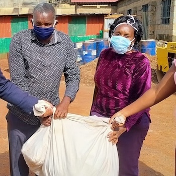SAG Kit Distribution image showing Majengo Slums girls receiving 133 kits in Nyeri, Kenya on May 3, 2020
