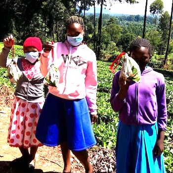 SAG Kit Distribution image showing Childrens Home girls receiving 43 kits in Goa Kieni West, Kenya on Sep 17, 2020
