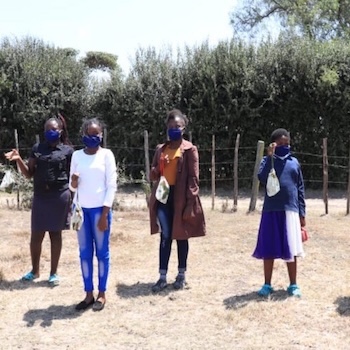 SAG Kit Distribution image showing Kiawara Young Mothers girls receiving 52 kits in Kiawara, Kenya on Sep 20, 2020
