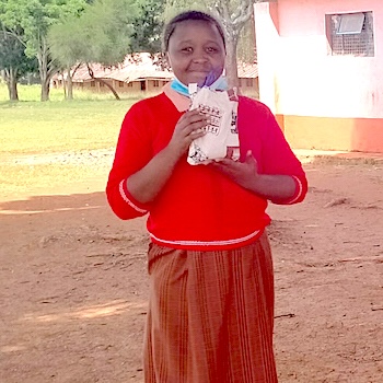 SAG Kit Distribution image showing Ngaini Primary School girls receiving 158 kits in Ngaini, Kenya on Jun 2, 2021