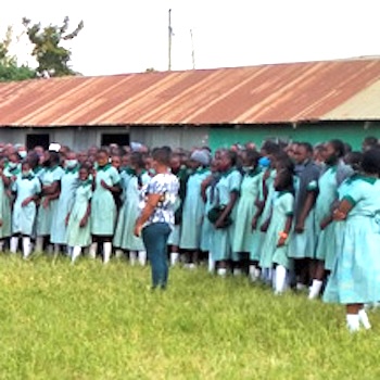 SAG Kit Distribution image showing Mwihoko School girls receiving 764 kits in Nairobi, Kenya on Jun 11, 2021