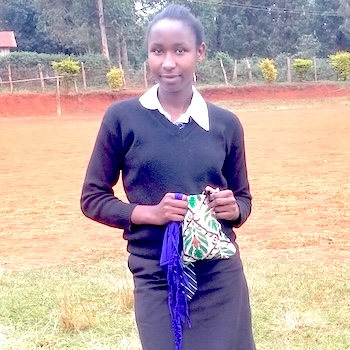 SAG Kit Distribution image showing Gaciongo Secondary School girls receiving 87 kits in Gaciongo, Kenya on Sep 3, 2021