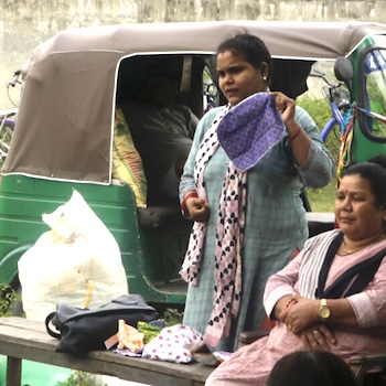SAG Kit Distribution image showing 3 Schools girls receiving 1500 kits in Kanchanpur, Nepal on Oct 5, 2021