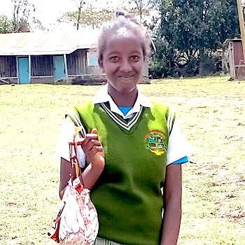 SAG Kit Distribution image showing Laburra Secondary School girls receiving 206 kits in Laburra, Kenya on Nov 4, 2021