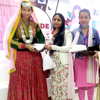 SAG Kit Distribution image showing Skills School Graduation girls receiving 62 kits in Dharamshala, India on Apr 22, 2022