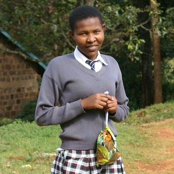 SAG Kit Distribution image showing Irindi Secondary School girls receiving 85 kits in Othaya, Kenya on May 25, 2022