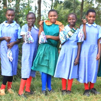 SAG Kit Distribution image showing Witima Primary School girls receiving 121 kits in Othaya, Kenya on Jun 2, 2022