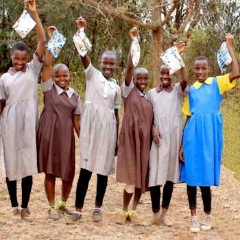 SAG Kit Distribution image showing Marurumo Primary School girls receiving 125 kits in Marurumo, Kenya on Aug 23, 2022