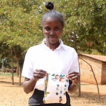 SAG Kit Distribution image showing Ciagiini Secondary School girls receiving 276 kits in Ciagiini, Kenya on Aug 23, 2022