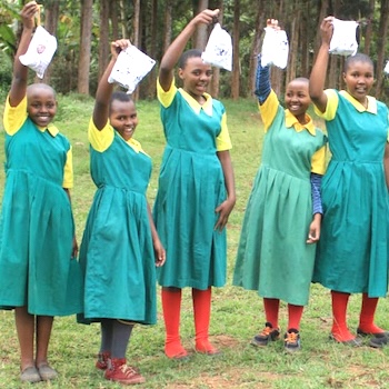 SAG Kit Distribution image showing Kiamwathi Primary School girls receiving 334 kits in Kiamwathi, Kenya on Sep 14, 2022