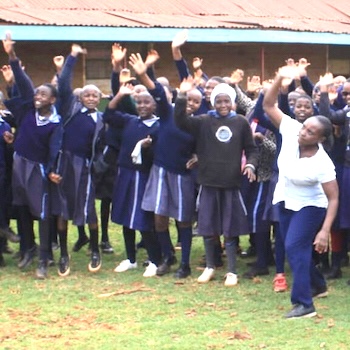 SAG Kit Distribution image showing Wamagana Primary School girls receiving 211 kits in Wamagana, Kenya on Sep 26, 2022