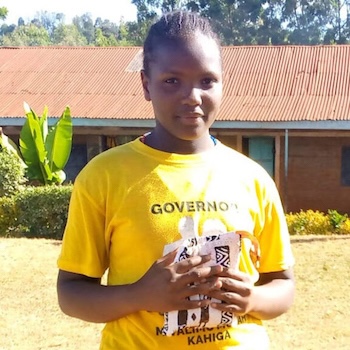 SAG Kit Distribution image showing Kagwathi Primary School girls receiving 305 kits in Tetu, Kenya on Oct 28, 2022