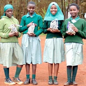 SAG Kit Distribution image showing Riamukurwe Primary School girls receiving 202 kits in Nyeri, Kenya on Nov 23, 2022