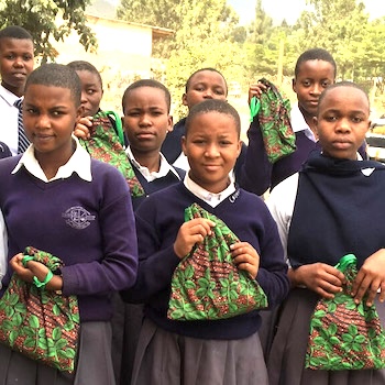 SAG Kit Distribution image showing Emboreet Secondary School girls receiving 28 kits in Loiborsoit, Tanzania on Jan 27, 2023