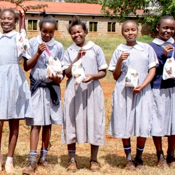 SAG Kit Distribution image showing Thunguma Primary School girls receiving 142 kits in Thunguma, Kenya on Jan 31, 2023