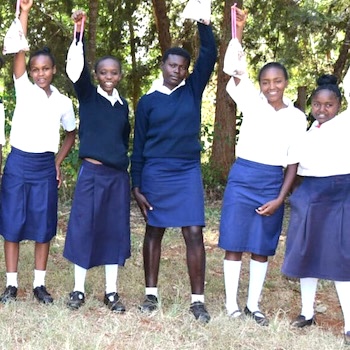 SAG Kit Distribution image showing Gatururi Secondary School girls receiving 95 kits in Gatururi, Kenya on Feb 1, 2023