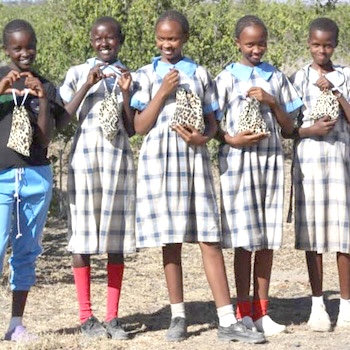 SAG Kit Distribution image showing Ereri Primary School girls receiving 226 kits in Ereri, Kenya on Feb 3, 2023