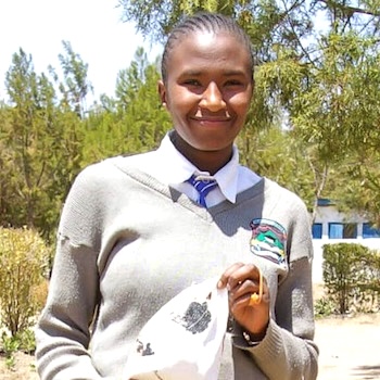 SAG Kit Distribution image showing Nkando Secondary School girls receiving 142 kits in Nanyuki, Kenya on Feb 17, 2023