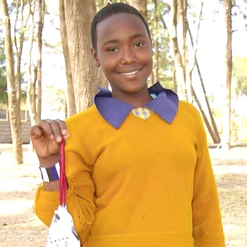 SAG Kit Distribution image showing Likii Primary School girls receiving 415 kits in Nanyuki, Kenya on Feb 17, 2023