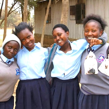 SAG Kit Distribution image showing Likii Secondary School girls receiving 315 kits in Nanyuki, Kenya on Feb 24, 2023