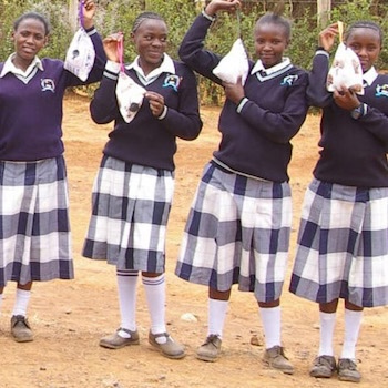 SAG Kit Distribution image showing Mukima Secondary School girls receiving 58 kits in Nanyuki, Kenya on Mar 14, 2023
