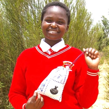 SAG Kit Distribution image showing Ndemu Secondary School girls receiving 139 kits in Nanyuki, Kenya on Mar 14, 2023