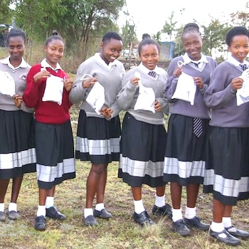 SAG Kit Distribution image showing Nyariginu Secondary School girls receiving 176 kits in Nanyuki, Kenya on Mar 24, 2023