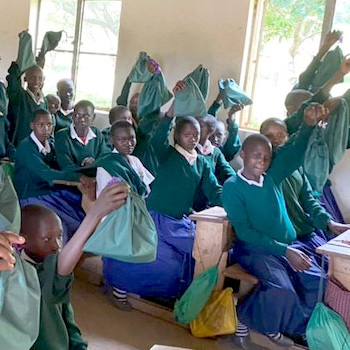 SAG Kit Distribution image showing Ormotoo Primary School girls receiving 103 kits in Manyara, Tanzania on Apr 17, 2023
