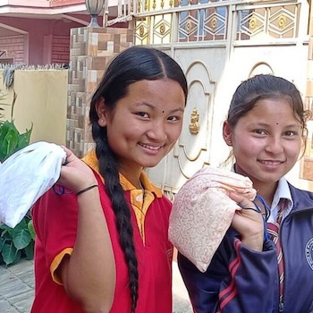 SAG Kit Distribution image showing 10 Dang Schools girls receiving 150 kits in Dang, Nepal on May 5, 2023