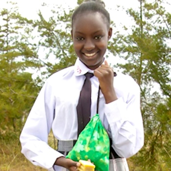 SAG Kit Distribution image showing Nturukuma School girls receiving 580 kits in Nanyuki, Kenya on May 11, 2023