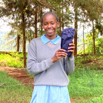 SAG Kit Distribution image showing Rititi Primary School girls receiving 75 kits in Rititi, Kenya on May 19, 2023