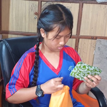 SAG Kit Distribution image showing Good Start Academy girls receiving 16 kits in Buspark Kathmandu, Nepal on May 23, 2023
