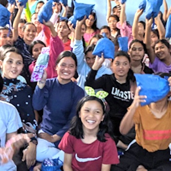 SAG Kit Distribution image showing Nepal Children Fund girls receiving 51 kits in Kirtipur, Nepal on May 30, 2023