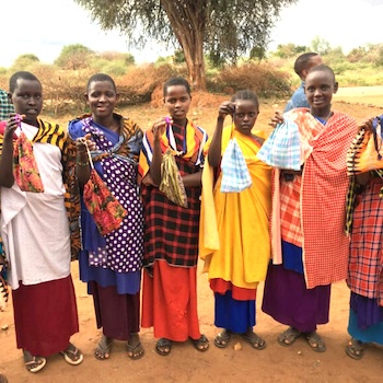 SAG Kit Distribution image showing Bomas girls receiving 75 kits in Loiborsiret, Tanzania on Jun 3, 2023