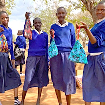SAG Kit Distribution image showing Loibor Siret Primary School girls receiving 48 kits in Loibor Siret, Tanzania on Jul 12, 2023