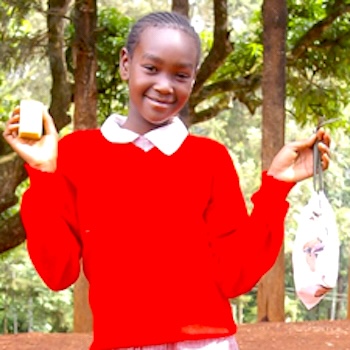 SAG Kit Distribution image showing Karugiro Primary School girls receiving 152 kits in Karugiro, Kenya on Jul 19, 2023