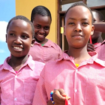 SAG Kit Distribution image showing Olipiri Primary School girls receiving 100 kits in Loliondo, Tanzania on Jul 31, 2023
