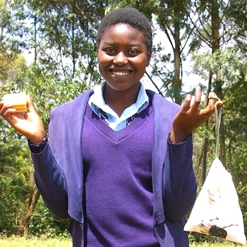 SAG Kit Distribution image showing Kamune Secondary School girls receiving 135 kits in Kamune, Kenya on Sep 1, 2023