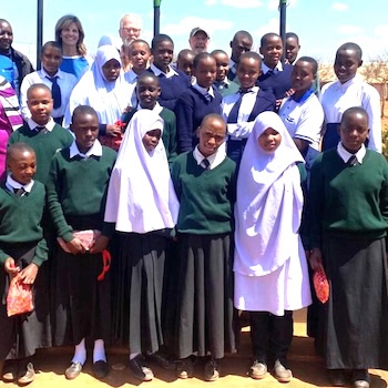 SAG Kit Distribution image showing Emboreet Primary School girls receiving 20 kits in Loiborsoit, Tanzania on Sep 21, 2023