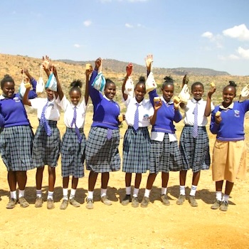 SAG Kit Distribution image showing Doldol Mixed Secondary girls receiving 98 kits in Laikipia, Kenya on Sep 29, 2023