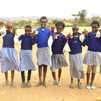 SAG Kit Distribution image showing Seek Primary girls receiving 82 kits in Laikipia, Kenya on Sep 29, 2023