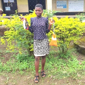 SAG Kit Distribution image showing Muea Primary School girls receiving 60 kits in Muea, Cameroon on Oct 10, 2023